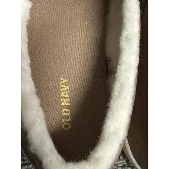 Old Navy Sherpa Lined Woman’s Loafers Size 9 Color Tan - Picture 5 of 9